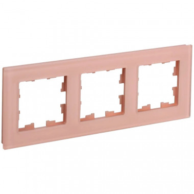 Рамка на 3 поста IEK Brite РУ-3-2-БрП стекло персиковый матовый — Multielectrika