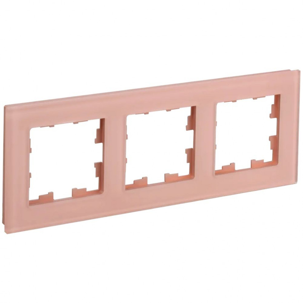 Рамка на 3 поста IEK Brite РУ-3-2-БрП стекло персиковый матовый фото 1 — Multielectrika