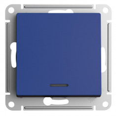 Выключатель одноклавишный Systeme Electric AtlasDesign с подсветкой, 10А, аквамарин &mdash; Multielectrika