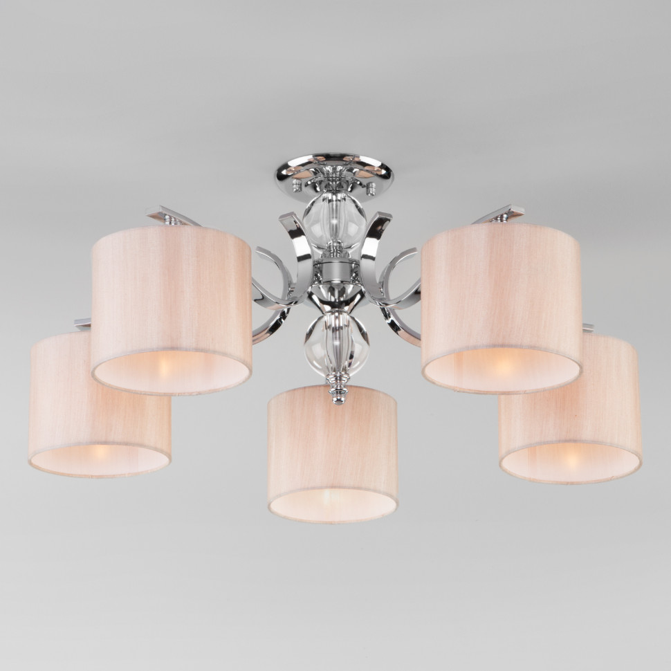 Потолочная люстра с абажурами 60111/5 хром фото 1 &mdash; Multielectrika