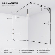 Коннектор угловой внутренний для встраиваемого шинопровода Mini Magnetic 85178/00 &mdash; Multielectrika