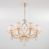 Подвесная люстра с тканевыми абажурами 60091/8 перламутровое золото фото 1 — Multielectrika