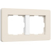 Рамка из поликарбоната на 2 поста Split айвори/белый, soft-touch W0023066 фото 1 &mdash; Multielectrika