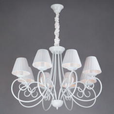 Подвесная люстра с тканевыми абажурами 280/8 белый &mdash; Multielectrika