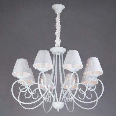 Подвесная люстра с тканевыми абажурами 280/8 белый — Multielectrika