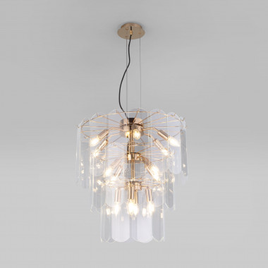 Умная подвесная люстра со стеклянными плафонами 60171 золото — Multielectrika