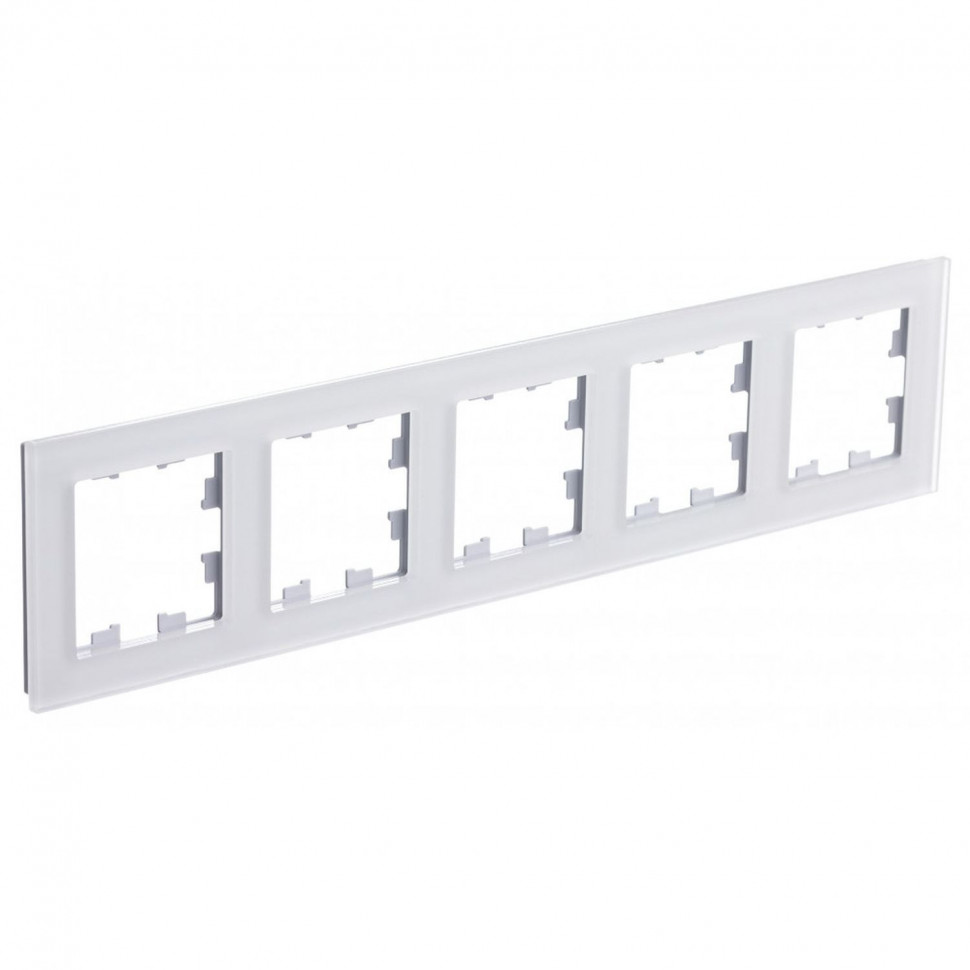 Рамка на 5 постов Systeme Electric AtlasDesign Nature матовое стекло, белый фото 1 — Multielectrika