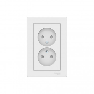 Розетка двойная Systeme Electric AtlasDesign без заземления, в сборе, со шторками, в сборе 16А, лотос — Multielectrika