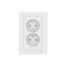 Розетка двойная Systeme Electric AtlasDesign без заземления, в сборе, со шторками, в сборе 16А, лотос