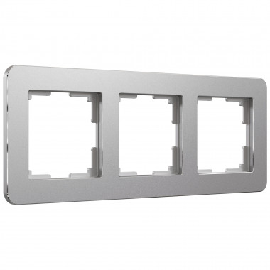 Рамка из металла на 3 поста Platinum алюминий W0032606 — Multielectrika