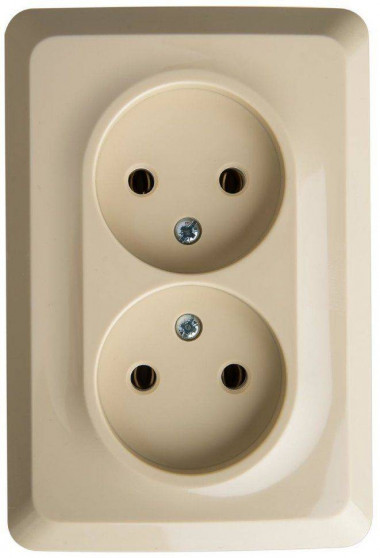 Розетка 2К угловая без шторок Кремовая Schneider Electric Этюд PA16-105K — Multielectrika