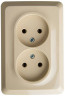 Розетка 2К угловая без шторок Кремовая Schneider Electric Этюд PA16-105K