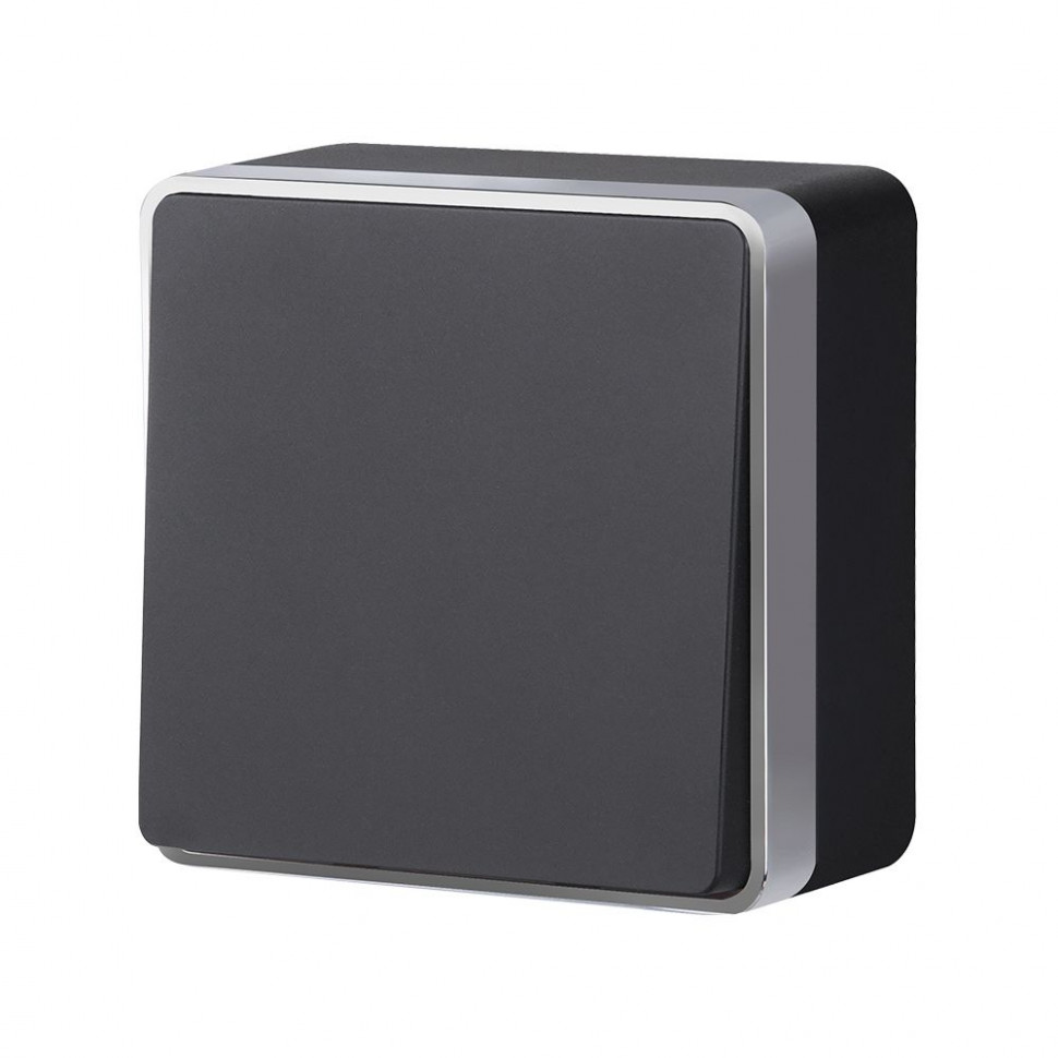 Выключатель одноклавишный проходной Gallant черный с серебром W5012034 фото 1 &mdash; Multielectrika