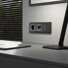 Накладка для двойной розетки Еthernet RJ-45 (Hammar черный) W1291108 &mdash; Multielectrika