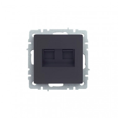 Розетка компьютерная двойная кат.5E RJ45 IEK Brite РК10-2-БрГ графит — Multielectrika