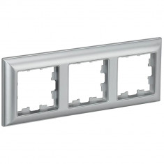 Рамка на 3 поста IEK Brite РУ-3-Бр алюминий/алюминий &mdash; Multielectrika