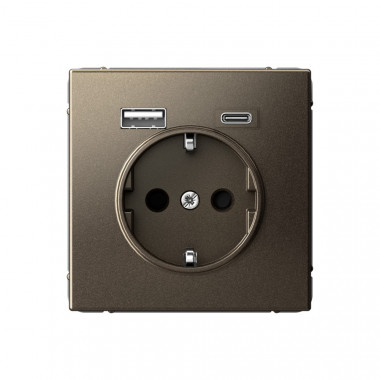 Розетка USB A+С Systeme Electric ArtGallery 5В/2,4А/3,0А, 2х5В/1,5А, 16А, мокко — Multielectrika