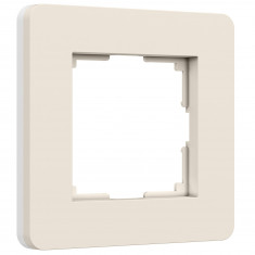 Рамка из поликарбоната на 1 пост Split айвори/белый, soft-touch W0013066 &mdash; Multielectrika