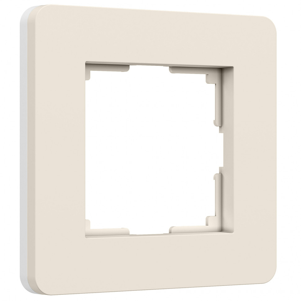 Рамка из поликарбоната на 1 пост Split айвори/белый, soft-touch W0013066 фото 1 &mdash; Multielectrika
