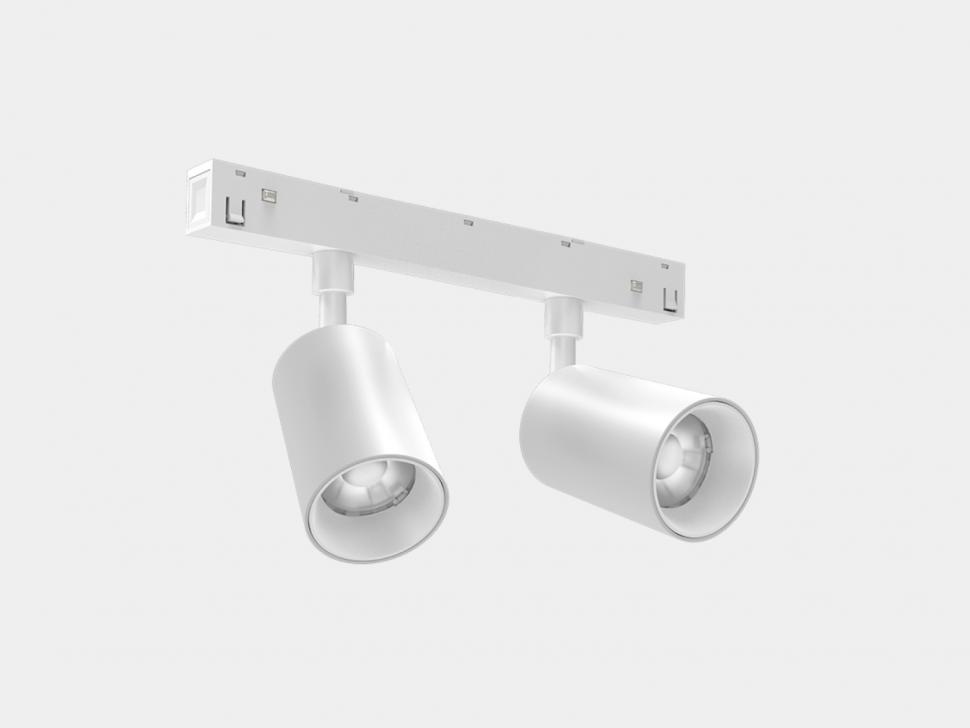 SY-LINK-DBS-WH-2/10-NW, светильник-спот двойной SY-LINK, белый, 2*10Вт, 48В, 4000К фото 1 — Multielectrika