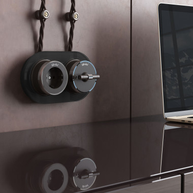 Выключатель на 4 положения двухклавишный Vintage мокко матовый/хром W5822052 &mdash; Multielectrika