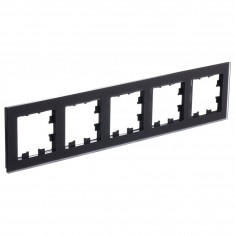 Рамка на 5 постов Systeme Electric AtlasDesign Nature матовое стекло, черный &mdash; Multielectrika