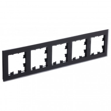 Рамка на 5 постов Systeme Electric AtlasDesign Nature матовое стекло, черный — Multielectrika