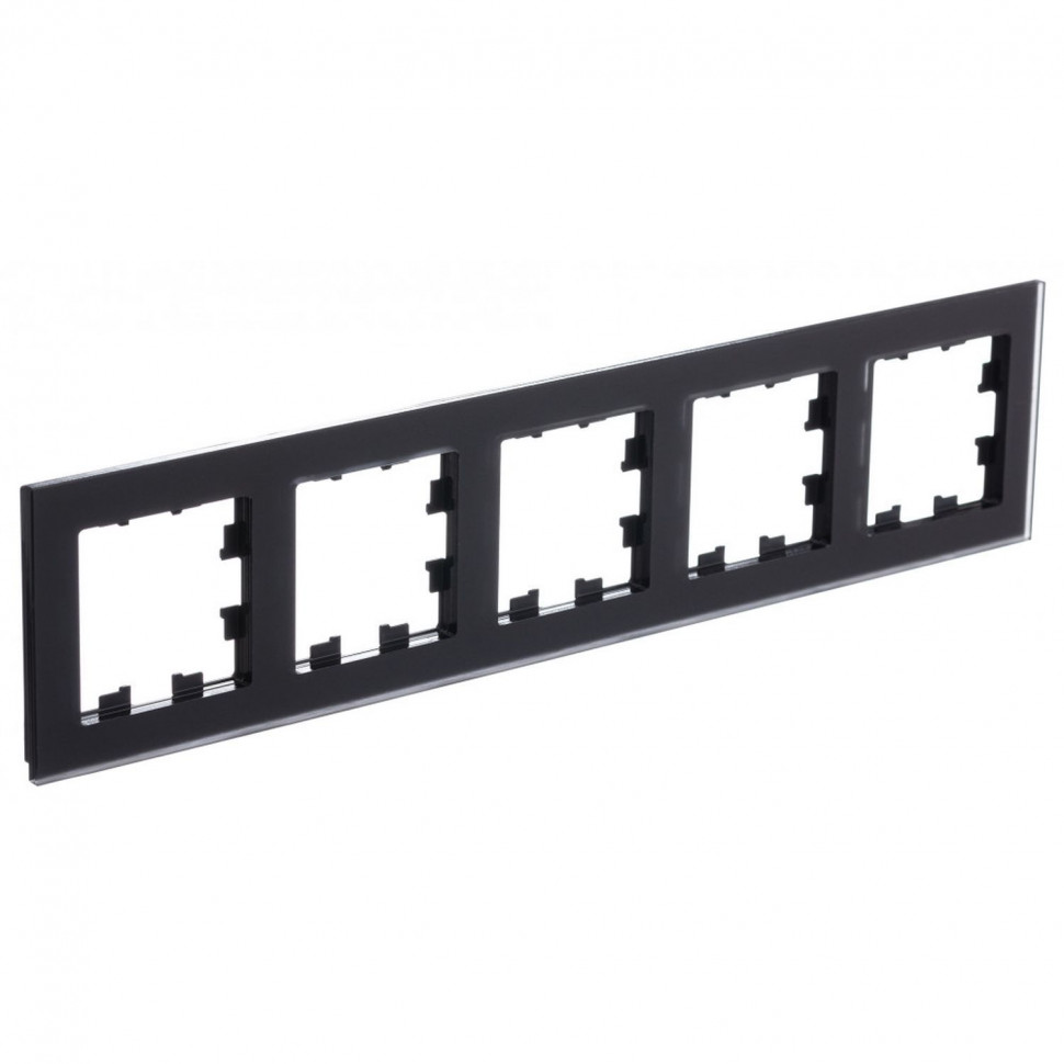 Рамка на 5 постов Systeme Electric AtlasDesign Nature матовое стекло, черный фото 1 — Multielectrika