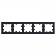 Рамка на 5 постов Systeme Electric AtlasDesign Nature матовое стекло, черный &mdash; Multielectrika