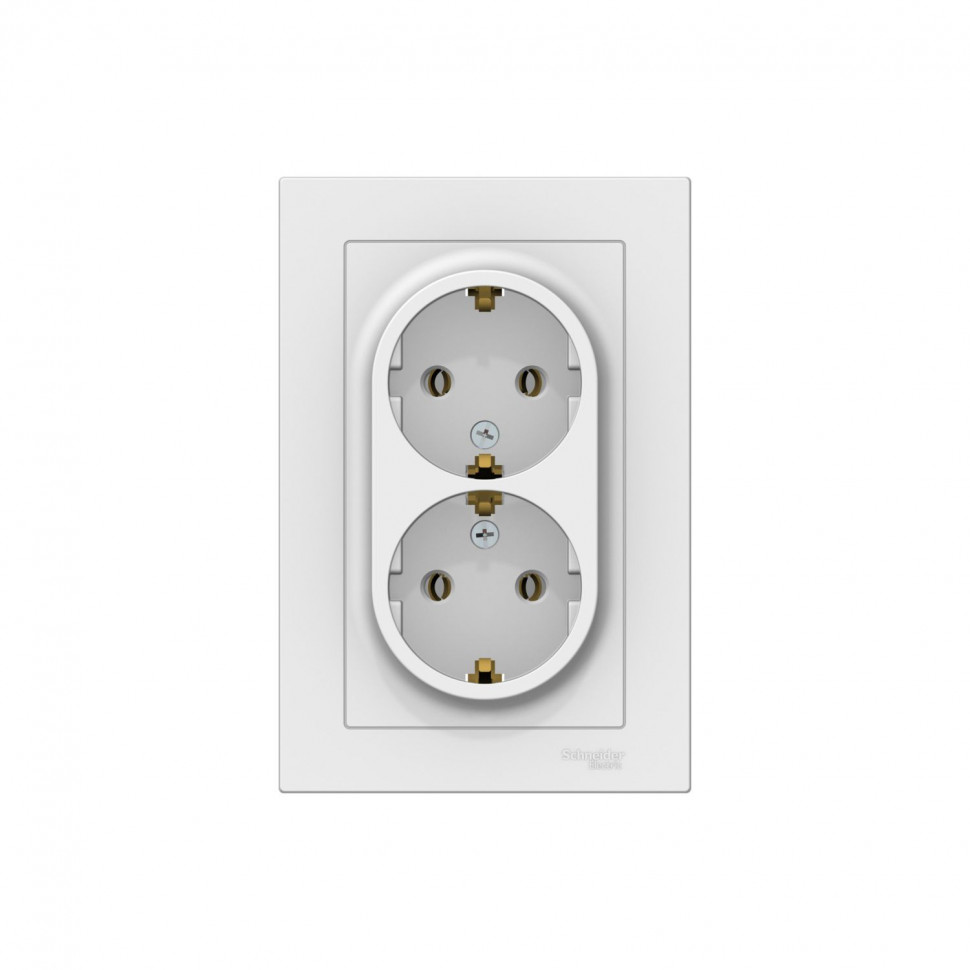 Розетка двойная Systeme Electric AtlasDesign в сборе, 16А, лотос фото 1 — Multielectrika