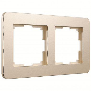 Рамка из металла на 2 поста Platinum шампань W0022611 — Multielectrika