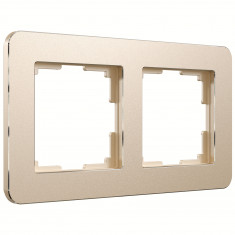 Рамка из металла на 2 поста Platinum шампань W0022611 &mdash; Multielectrika