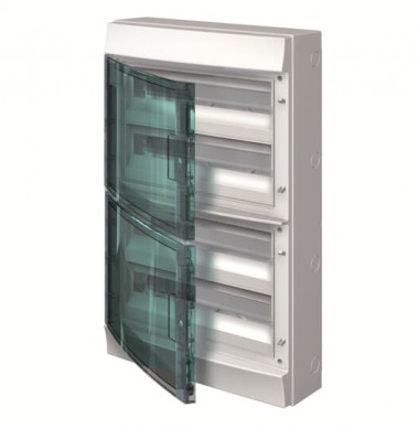 Распределительный шкаф ABB MISTRAL65, 72 модулей, IP65 , навесной, термопласт, зеленая дверь 1SLM006501A1209 — Multielectrika