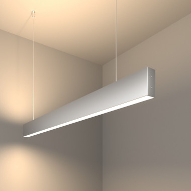 Линейный светодиодный подвесной двусторонний светильник 103см 40Вт 4200К серебряный LSG-01-2-8*103-32-4200-MS &mdash; Multielectrika