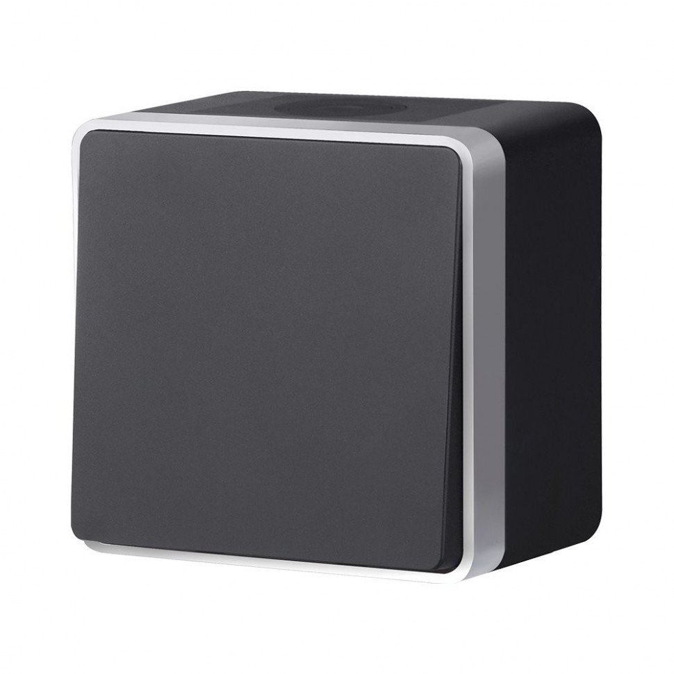 W5010234/ Выключатель одноклавишный влагозащищенный Gallant (черный с серебром) W5010234 фото 1 &mdash; Multielectrika