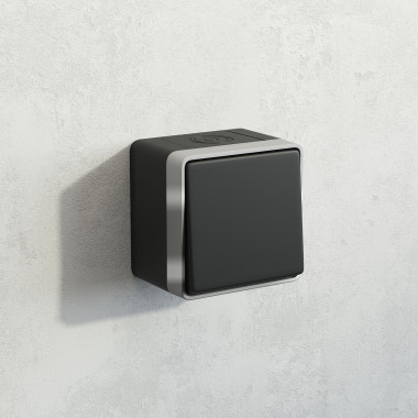 W5010234/ Выключатель одноклавишный влагозащищенный Gallant (черный с серебром) W5010234 &mdash; Multielectrika