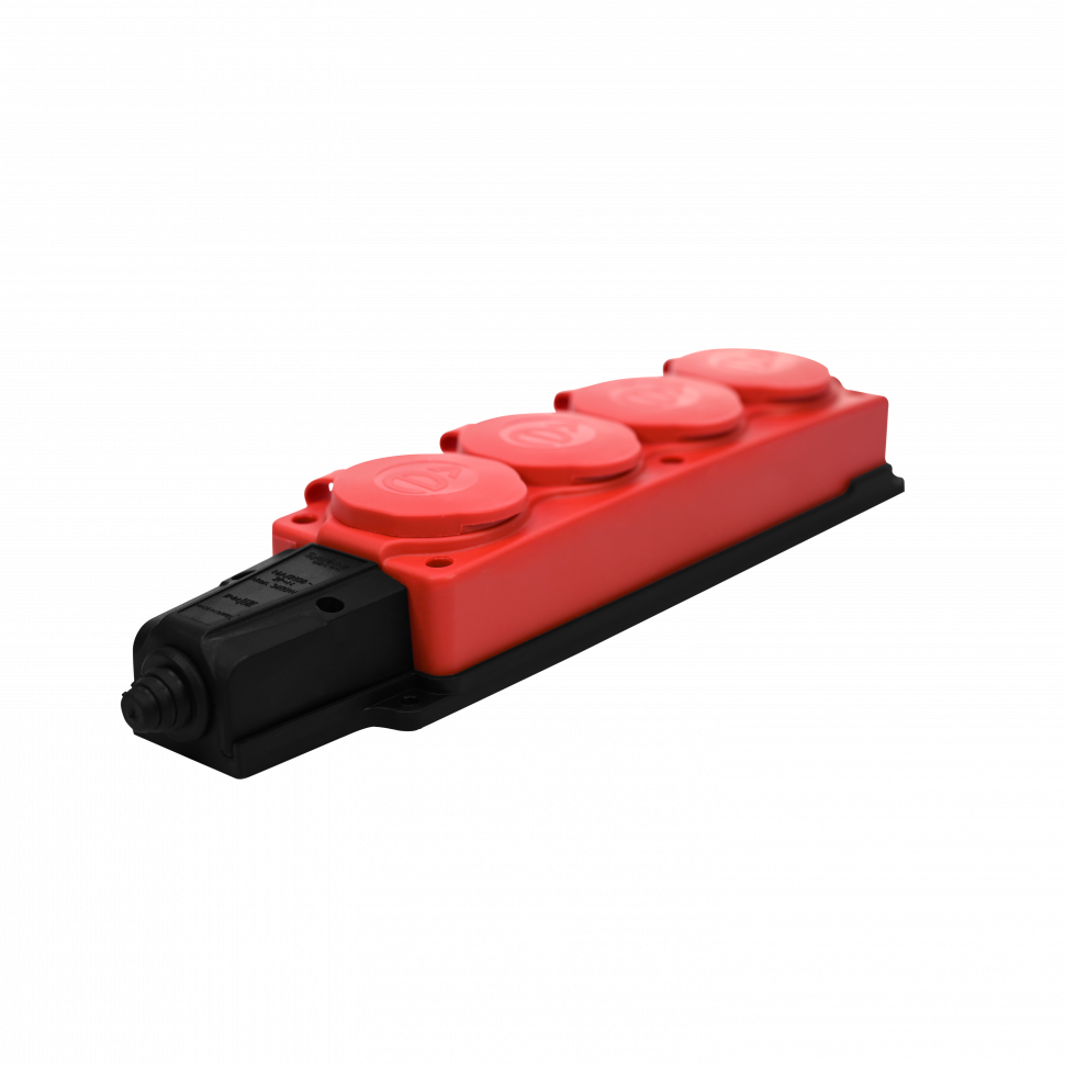 Systeme Electric MULTISET Колодка 4х розетка 2К+З каучуковая 16 А/250 В IP44 КРАСНАЯ фото 1 &mdash; Multielectrika