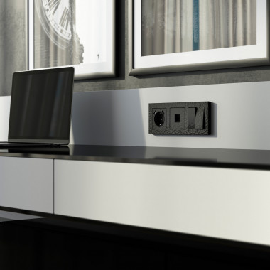 Розетка Ethernet RJ-45 (Hammar черный) W1281008 — Multielectrika