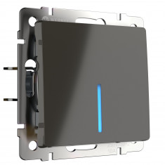 Выключатель одноклавишный проходной с подсветкой (серо-коричневый) WL07-SW-1G-2W-LED &mdash; Multielectrika