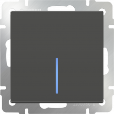 Выключатель одноклавишный проходной с подсветкой (серо-коричневый) WL07-SW-1G-2W-LED &mdash; Multielectrika