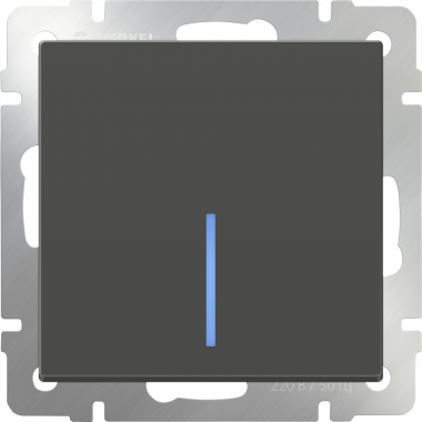 Выключатель одноклавишный проходной с подсветкой (серо-коричневый) WL07-SW-1G-2W-LED — Multielectrika