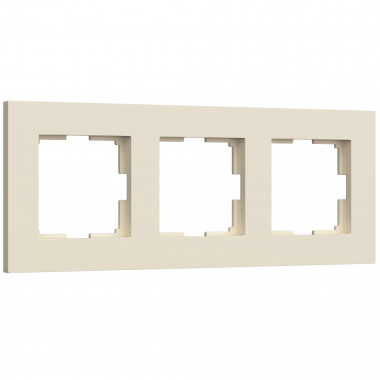 Рамка из поликарбоната на 3 поста Slab айвори софт W0032962 &mdash; Multielectrika