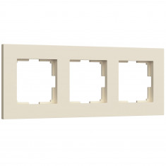 Рамка из поликарбоната на 3 поста Slab айвори софт W0032962 &mdash; Multielectrika