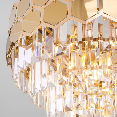 Умный подвесной светильник с хрусталем 10124/5 золото/прозрачный хрусталь Strotskis Smart (10113/5) — Multielectrika