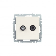 Розетка двойная TV+SAT IEK Brite РТВ/РСп12-БрЖ жемчуг &mdash; Multielectrika