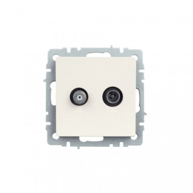 Розетка двойная TV+SAT IEK Brite РТВ/РСп12-БрЖ жемчуг — Multielectrika