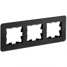 Рамка на 3 поста IEK Brite РУ-3-2-Бр стекло черный RE &mdash; Multielectrika