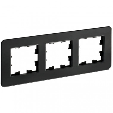 Рамка на 3 поста IEK Brite РУ-3-2-Бр стекло черный RE — Multielectrika