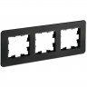 Рамка на 3 поста IEK Brite РУ-3-2-Бр стекло черный RE