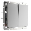 Выключатель двухклавишный (серебряный) W1120006 фото 1 — Multielectrika